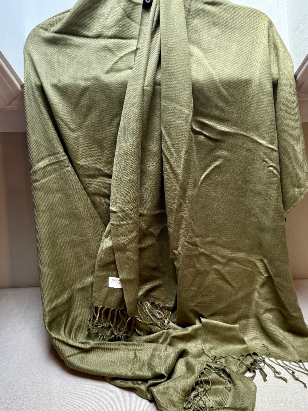 Olive Army Green 100% Pashmina Wrap Shawl Scarf